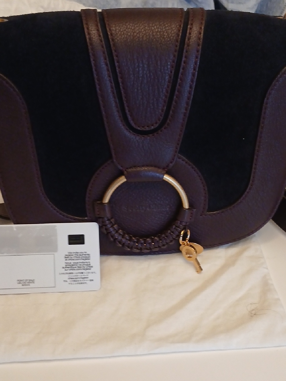 See By Chloe Black and Chocolate Brown Leather Crossbody Bag with Gold Hardware - Picture 3 of 16